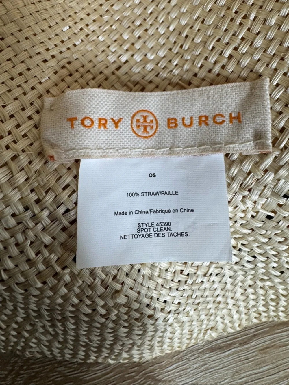 Tory Burch natural straw panama fedora boho hat OS